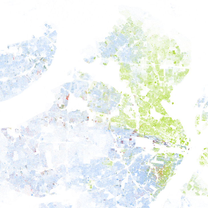 Map of racial segregation in St. Louis, Missouri